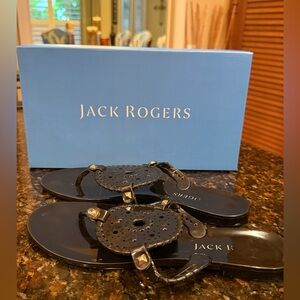 Jack Rogers Georgica Jelly Sandals Black-Size 8